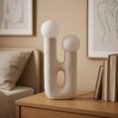 Scandinavische beige onregelmatige vloerlamp
